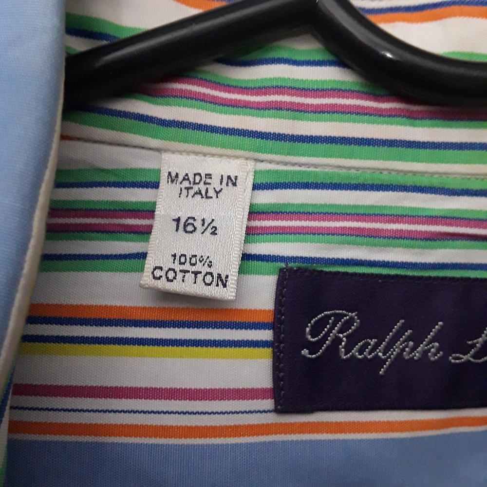 Ralph Lauren Purple Label 16.5 Striped Shirt